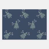Winter Wrapping Paper Set - Evergreen Trees & Snow Geschenkpapier Set (Vorderseite)