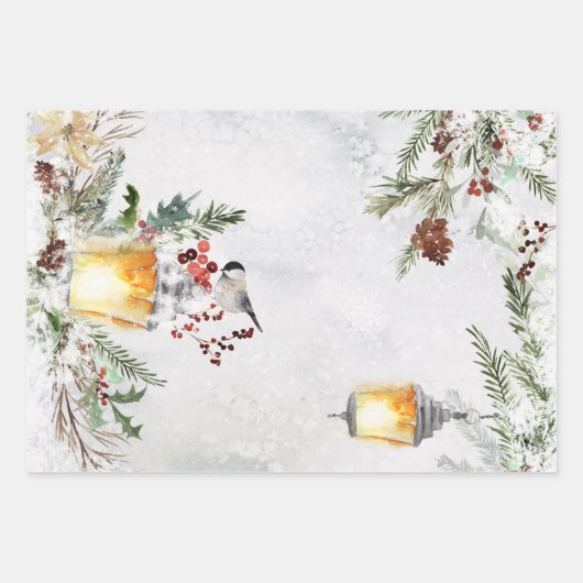 Winter Wrapping Paper Sheets Geschenkpapier Set (Vorderseite 2)