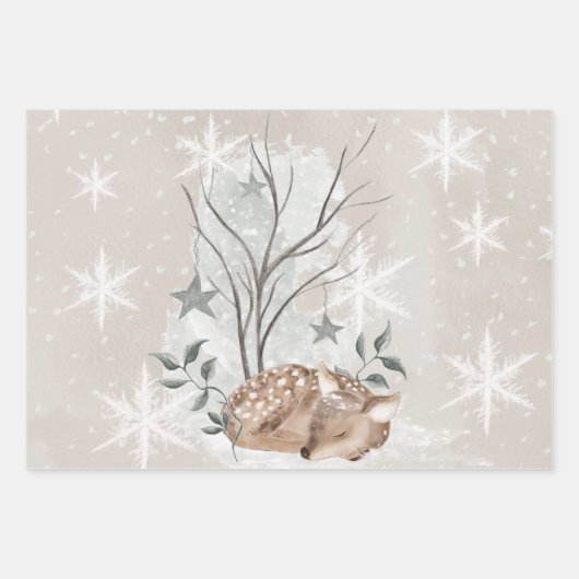 Winter Wrapping Paper Sheets Geschenkpapier Set (Vorderseite 3)
