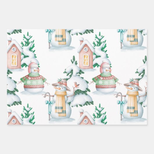 Winter Wrapping Paper Sheets Geschenkpapier Set (Vorderseite 3)