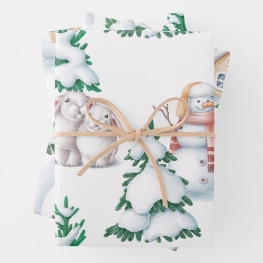 Winter Wrapping Paper Sheets Geschenkpapier Set (Beispiel)