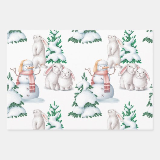 Winter Wrapping Paper Sheets Geschenkpapier Set (Vorderseite)