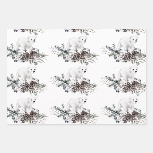 Winter Wrapping Paper Sheets Geschenkpapier Set (Vorderseite 3)