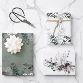 Winter Wrapping Paper Sheets Geschenkpapier Set