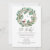 Winter Wreath Berry Christmas Baby Shower Einladung (Vorderseite)