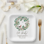 Winter Wreath Berry Christmas Baby Shower Pappteller<br><div class="desc">Botanischer Winter Watercolor Wreath Berry Wald Vogel Weihnachtsgeschenk Babydusche. Ideal für die Wintersaison. Bauen wir etwas Unikales für Ihr Baby Dusche Party! Benutzerdefiniertes,  personalisiertes,  bearbeitbares Download,  Aquarell,  Winter,  Grün,  Rot,  Beeren,  Kranz,  Weihnachten,  Feiertag. Kahnsinnige Abbildung</div>