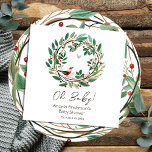 Winter Wreath Berry Christmas Baby Shower Serviette<br><div class="desc">Botanischer Winter Watercolor Wreath Berry Wald Vogel Weihnachtsgeschenk Babydusche. Ideal für die Wintersaison. Bauen wir etwas Unikales für Ihr Baby Dusche Party! Benutzerdefiniertes,  personalisiertes,  bearbeitbares Download,  Aquarell,  Winter,  Grün,  Rot,  Beeren,  Kranz,  Weihnachten,  Feiertag. Kahnsinnige Abbildung</div>