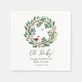 Winter Wreath Berry Christmas Baby Shower Serviette (Vorderseite)