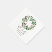 Winter Wreath Berry Christmas Baby Shower Serviette (Ecke)