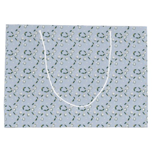 Winter Wreath Gift Bag Große Geschenktüte (Rückseite)