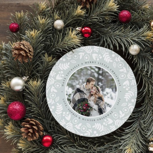 Winter Wreath Holiday Foto Card Feiertagskarte