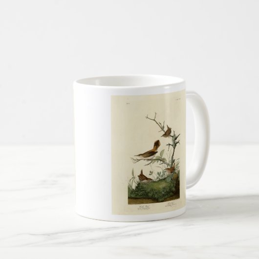 Winter Wren, Rock Wren, Audubons Vögel von Amerika Kaffeetasse (VorderseiteRechts)