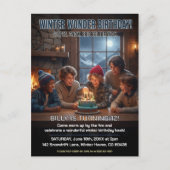 Winter-Wunder-Geburtstagsfeier Postkarte (Vorderseite)