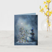 Winter Wunder - handgemalt Karte (Gelbe Blume)