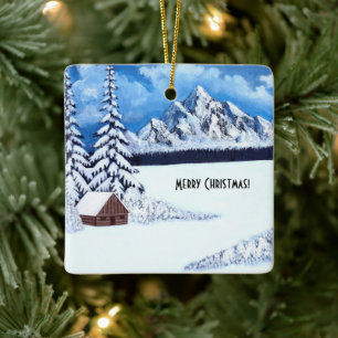 Winter-Wunder-Quadrat Keramikornament