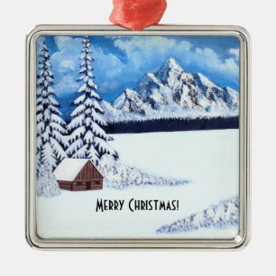 Winter-Wunder Szene Ornament Aus Metall