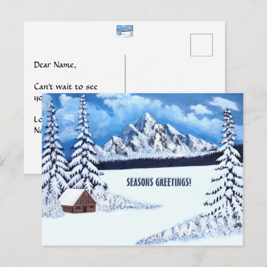 Winter-Wunder-Szene Postkarte (Vorne/Hinten)