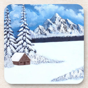Winter-Wunder-Szene Trinkuntersetzer Getränkeuntersetzer