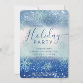 Winter Wunderland blaue Corporate Holiday Party Einladung (Vorderseite)