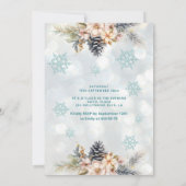 Winter Wunderland Blumen Adorable Kleid süß 16 Einladung (Rückseite)