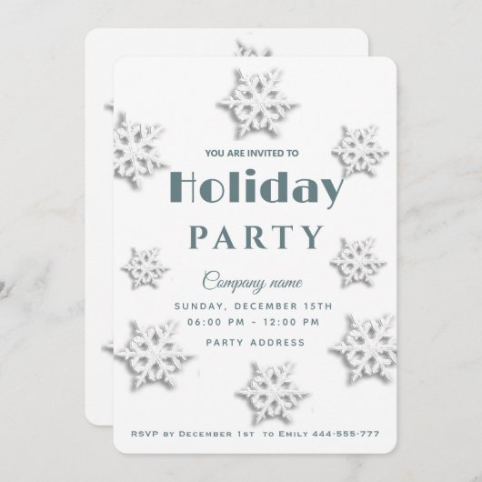 Winter Wunderland Corporate Holiday Party Einladung (Vorne/Hinten)