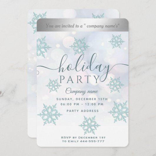 Winter Wunderland Corporate Holiday Party Invitati Einladung (Vorne/Hinten)
