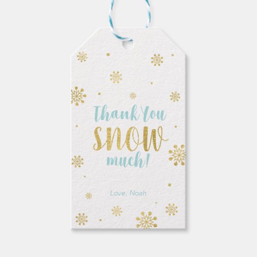 Winter Wunderland Danke Schnee viel Gefallen Tag Geschenkanhänger (Vorderseite)