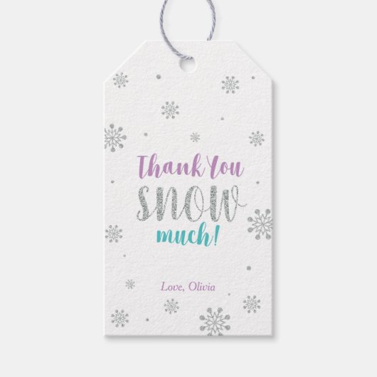 Winter Wunderland Danke Schnee viel Gefallen Tag Geschenkanhänger (Vorderseite)