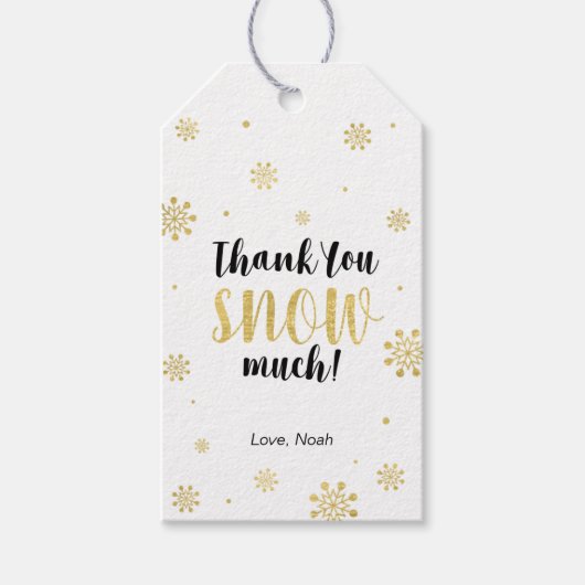 Winter Wunderland Danke Schnee viel Gefallen Tag Geschenkanhänger (Vorderseite)