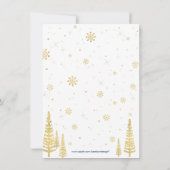 Winter Wunderland Dankeschön Karte - Navy & Gold (Rückseite)