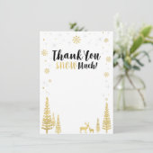 Winter Wunderland Dankeschön Karte - Schwarz & Gol (Stehend Vorderseite)