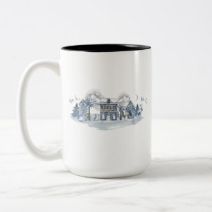 Winter-Wunderland-Dorf Zweifarbige Tasse