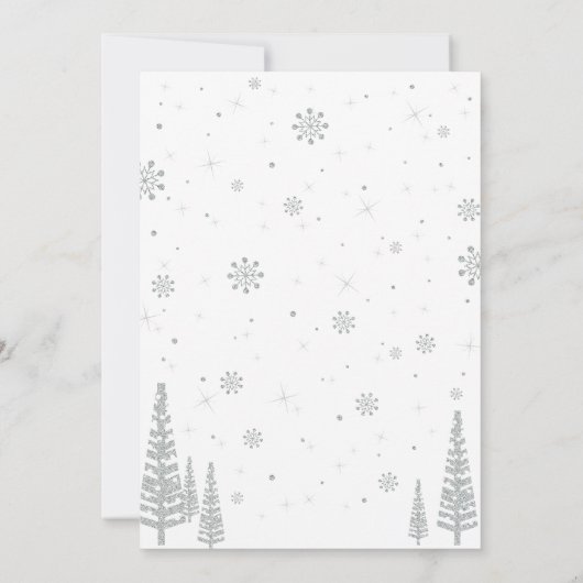 Winter Wunderland, Girl Baby Dusche/Baby Sprinkle Einladung (Rückseite)