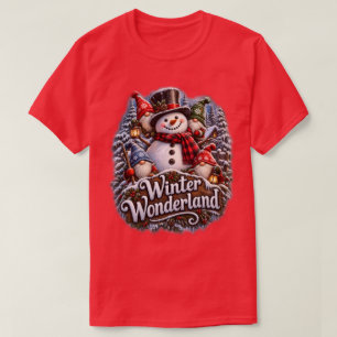 Winter-Wunderland-Gnome Schneemann T-Shirt