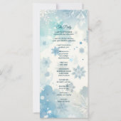 Winter-Wunderland-Hochzeitsprogrammkarte (Rückseite)