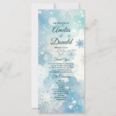 Winter-Wunderland-Hochzeitsprogrammkarte (Vorderseite)
