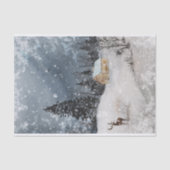 Winter Wunderland Hütte Schnee Landschaft Seidenpapier (Vorderseite)