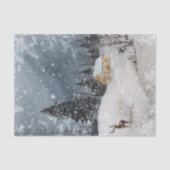 Winter Wunderland Hütte Schnee Landschaft Seidenpapier (Vorderseite)