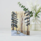 Winter-Wunderland im Wald Feiertagspostkarte (Stehend Vorderseite)