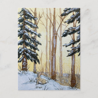 Winter-Wunderland im Wald Feiertagspostkarte