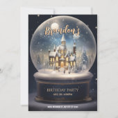 Winter Wunderland Kugel Glas Geburtstag Einladung (Vorderseite)