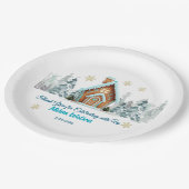 Winter-Wunderland Lebkuchen Pappteller (Schrägansicht)