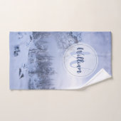 Winter Wunderland Nebel Fichtenwald Schneemonogram Badhandtuch Set (Handtuch)