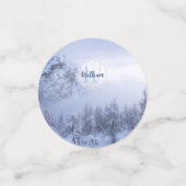 Winter Wunderland Nebel Fichtenwald Schneemonogram Konfetti (Klein Vorderseite)