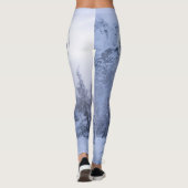 Winter Wunderland Nebel Fichtenwald Schneemonogram Leggings (Rückseite)