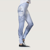 Winter Wunderland Nebel Fichtenwald Schneemonogram Leggings (Rechts)