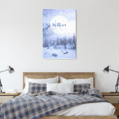Winter Wunderland Nebel Fichtenwald Schneemonogram Leinwanddruck (Insitu (Schlafzimmer))