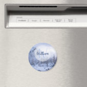 Winter Wunderland Nebel Fichtenwald Schneemonogram Magnet (In Situ (Geschirrspüler))