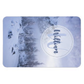 Winter Wunderland Nebel Fichtenwald Schneemonogram Magnet (Horizontal)