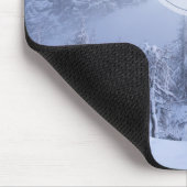 Winter Wunderland Nebel Fichtenwald Schneemonogram Mousepad (Ecke)